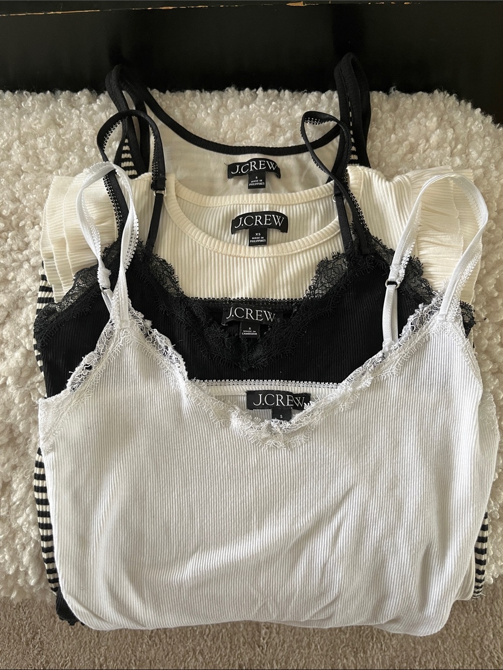J. Crew Camisole/Tank Set - White, Black, Cream